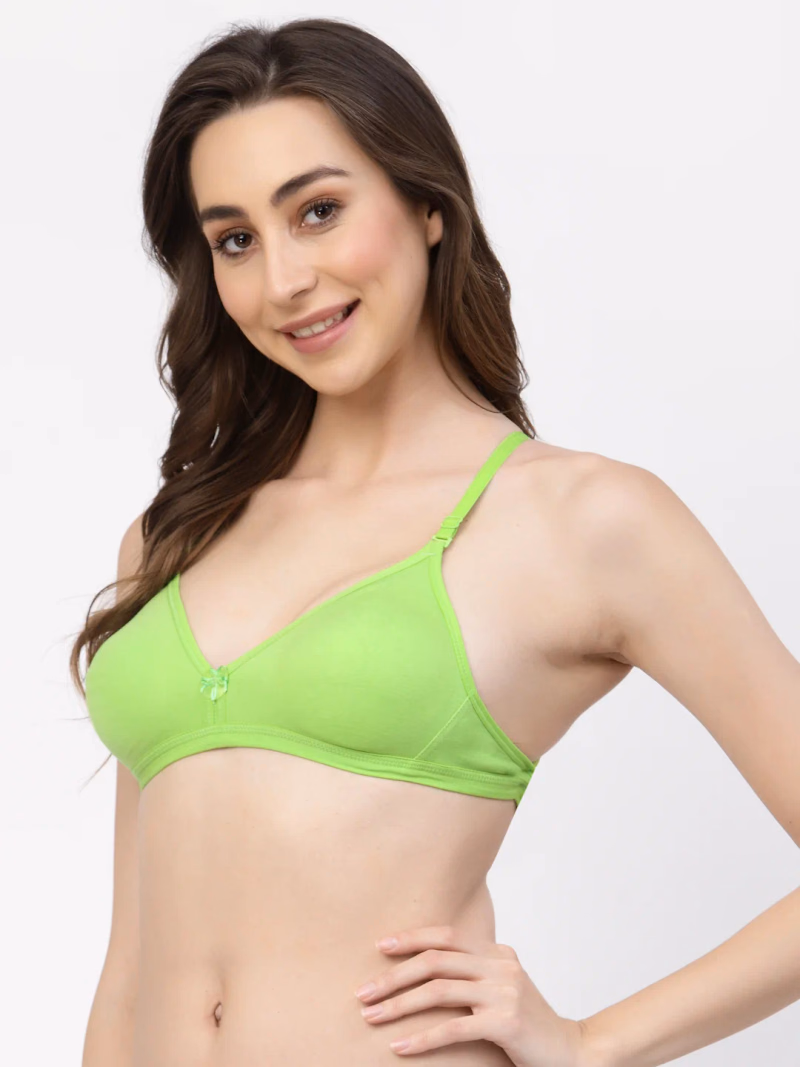 Floret - Lemongreen- T-Shirt Bra- Non Padded & Non-Wired Medium Coverage - T-3005