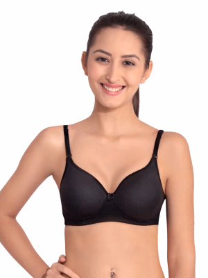 Floret - Black - Push-Up Heavily Padded & Medium Coverage T-Shirt Bra - T-3010