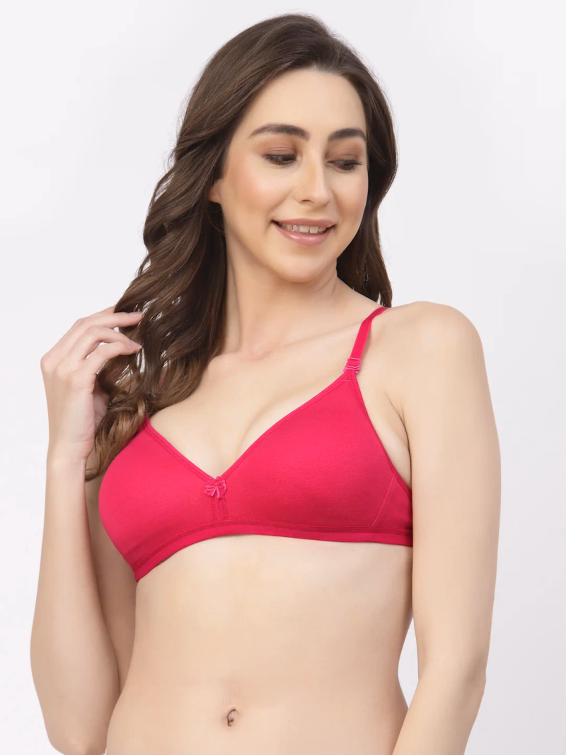 Floret - Magenta - T-Shirt Bra - Non Padded & Non-Wired Medium Coverage- T-3005