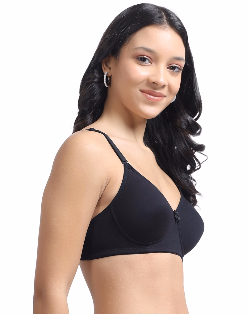 La-brary - Black - Honeybee - Pushup Padded T-Shirt Bra