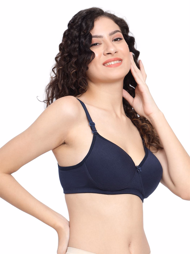 La-brary - Navy - Honeybee - Pushup Padded T-Shirt Bra